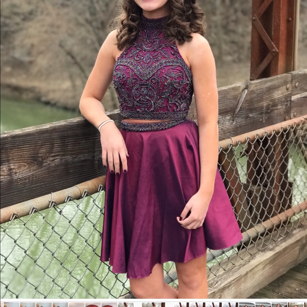 Sherri Hill 2 Piece Beaded Cocktail Formal Dress